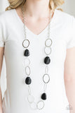Modern Day Malibu - Black Necklace - Paparazzi Accessories Necklace Bedazzle Me Pretty Mobile Fashion Boutique