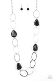 Modern Day Malibu - Black Necklace - Paparazzi Accessories Necklace Bedazzle Me Pretty Mobile Fashion Boutique