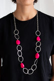 Modern Day Malibu - Pink Necklace - Paparazzi Accessories Necklace Bedazzle Me Pretty Mobile Fashion Boutique