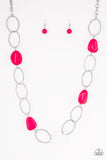 Modern Day Malibu - Pink Necklace - Paparazzi Accessories Necklace Bedazzle Me Pretty Mobile Fashion Boutique