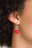 Modern Day Malibu - Red Necklace - Paparazzi Accessories Necklace Bedazzle Me Pretty Mobile Fashion Boutique