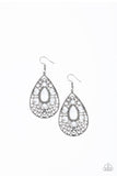 Modern Garden - White Earrings - Paparazzi Accessories Earrings Bedazzle Me Pretty Mobile Fashion Boutique