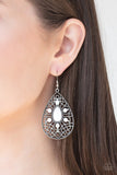 Modern Garden - White Earrings - Paparazzi Accessories Earrings Bedazzle Me Pretty Mobile Fashion Boutique