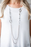 Modern Girl Glam - Silver Necklace - Paparazzi Accessories Necklace Bedazzle Me Pretty Mobile Fashion Boutique