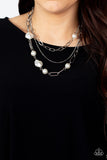 Modern Innovation - White Necklace - Paparazzi Accessories Necklace Bedazzle Me Pretty Mobile Fashion Boutique
