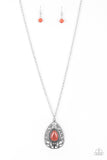 Modern Majesty - Orange Necklace - Paparazzi Accessories Necklace Bedazzle Me Pretty Mobile Fashion Boutique