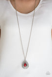 Modern Majesty - Red Necklace - Paparazzi Accessories Necklace Bedazzle Me Pretty Mobile Fashion Boutique