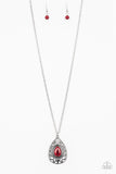 Modern Majesty - Red Necklace - Paparazzi Accessories Necklace Bedazzle Me Pretty Mobile Fashion Boutique