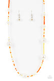 Modern Marina - Orange Necklace - Paparazzi Accessories Necklace Bedazzle Me Pretty Mobile Fashion Boutique