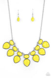 Modern Masquerade - Yellow Necklace - Paparazzi Accessories Necklace Bedazzle Me Pretty Mobile Fashion Boutique