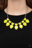Modern Masquerade - Yellow Necklace - Paparazzi Accessories Necklace Bedazzle Me Pretty Mobile Fashion Boutique