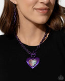 Modern Matchup - Purple Necklace - Paparazzi Accessories Necklace Bedazzle Me Pretty Mobile Fashion Boutique