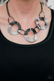 Modern Mechanics - Black Necklace - Paparazzi Accessories Necklace Bedazzle Me Pretty Mobile Fashion Boutique
