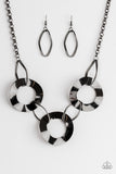 Modern Mechanics - Black Necklace - Paparazzi Accessories Necklace Bedazzle Me Pretty Mobile Fashion Boutique