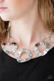 Modern Mechanics - Silver Necklace - Paparazzi Accessories Necklace Bedazzle Me Pretty Mobile Fashion Boutique