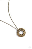 Modern Memento - Brass Necklace - Paparazzi Accessories Necklace Bedazzle Me Pretty Mobile Fashion Boutique