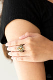 Modern Millionaire - Brass Ring - Paparazzi Accessories Ring Bedazzle Me Pretty Mobile Fashion Boutique