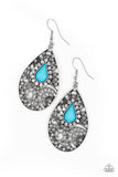 Modern Monte Carlo - Blue Earrings - Paparazzi Accessories Earrings Bedazzle Me Pretty Mobile Fashion Boutique