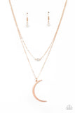 Modern Moonbeam - Rose Gold Necklace - Paparazzi Accessories Necklace Bedazzle Me Pretty Mobile Fashion Boutique