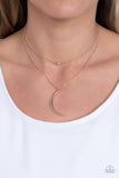 Modern Moonbeam - Rose Gold Necklace - Paparazzi Accessories Necklace Bedazzle Me Pretty Mobile Fashion Boutique