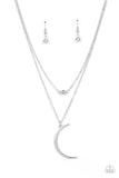 Modern Moonbeam - Silver Necklace - Paparazzi Accessories Necklace Bedazzle Me Pretty Mobile Fashion Boutique