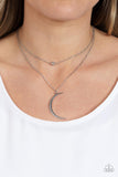 Modern Moonbeam - Silver Necklace - Paparazzi Accessories Necklace Bedazzle Me Pretty Mobile Fashion Boutique