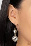 Modern Motives - Brass Earrings - Paparazzi Accessories Earrings Bedazzle Me Pretty Mobile Fashion Boutique
