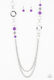 Modern Motley - Purple Necklace - Paparazzi Accessories Necklace Bedazzle Me Pretty Mobile Fashion Boutique