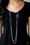 Modern Motley - Purple Necklace - Paparazzi Accessories Necklace Bedazzle Me Pretty Mobile Fashion Boutique