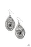 Modern Mural - Black Earrings - Paparazzi Accessories Earrings Bedazzle Me Pretty Mobile Fashion Boutique