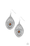 Modern Mural - Brown Earrings - Paparazzi Accessories Earrings Bedazzle Me Pretty Mobile Fashion Boutique