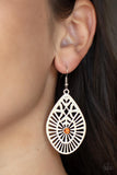 Modern Mural - Brown Earrings - Paparazzi Accessories Earrings Bedazzle Me Pretty Mobile Fashion Boutique