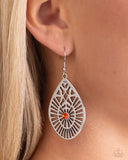 Modern Mural - Orange Earrings - Paparazzi Accessories Earrings Bedazzle Me Pretty Mobile Fashion Boutique