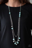 Modern Musical - Blue Necklace - Paparazzi Accessories Necklace Bedazzle Me Pretty Mobile Fashion Boutique