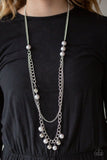 Modern Musical - Silver Necklace - Paparazzi Accessories Necklace Bedazzle Me Pretty Mobile Fashion Boutique
