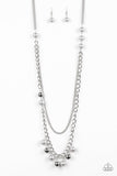 Modern Musical - Silver Necklace - Paparazzi Accessories Necklace Bedazzle Me Pretty Mobile Fashion Boutique