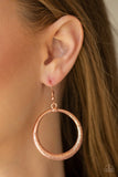 Modern Shimmer - Copper Earrings - Paparazzi Accessories Earrings Bedazzle Me Pretty Mobile Fashion Boutique