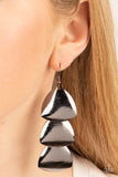 Modishly Metallic - Black Earrings - Paparazzi Accessories Earrings Bedazzle Me Pretty Mobile Fashion Boutique