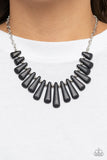 Mojave Empress - Black Necklace - Paparazzi Accessories Necklace Bedazzle Me Pretty Mobile Fashion Boutique