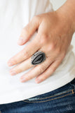 Mojave Magic - Black Ring - Paparazzi Accessories Ring Bedazzle Me Pretty Mobile Fashion Boutique