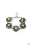 Mojave Mandalas - Yellow Bracelet - Paparazzi Accessories Bracelet Bedazzle Me Pretty Mobile Fashion Boutique