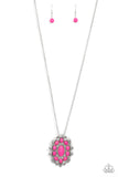 Mojave Medallion - Pink Necklace - Paparazzi Accessories Necklace Bedazzle Me Pretty Mobile Fashion Boutique