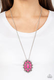 Mojave Medallion - Pink Necklace - Paparazzi Accessories Necklace Bedazzle Me Pretty Mobile Fashion Boutique