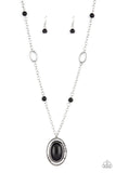 Mojave Meditation - Black Necklace - Paparazzi Accessories Necklace Bedazzle Me Pretty Mobile Fashion Boutique