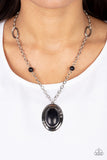 Mojave Meditation - Black Necklace - Paparazzi Accessories Necklace Bedazzle Me Pretty Mobile Fashion Boutique