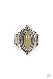 Mojave Metro - Green Ring - Paparazzi Accessories Ring Bedazzle Me Pretty Mobile Fashion Boutique