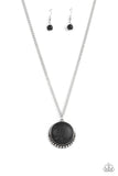 Mojave Moon - Black Necklace - Paparazzi Accessories Necklace Bedazzle Me Pretty Mobile Fashion Boutique