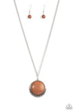 Mojave Moon - Brown Necklace - Paparazzi Accessories Necklace Bedazzle Me Pretty Mobile Fashion Boutique