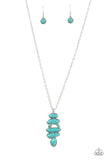 Mojave Mountaineer - Blue Necklace - Paparazzi Accessories Necklace Bedazzle Me Pretty Mobile Fashion Boutique