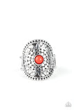 Mojave Rays - Red Ring - Paparazzi Accessories Ring Bedazzle Me Pretty Mobile Fashion Boutique